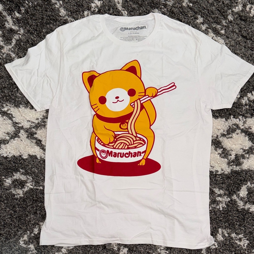 NWOT Maruchan Instant Noodle Cat Graphic T-Shirt White